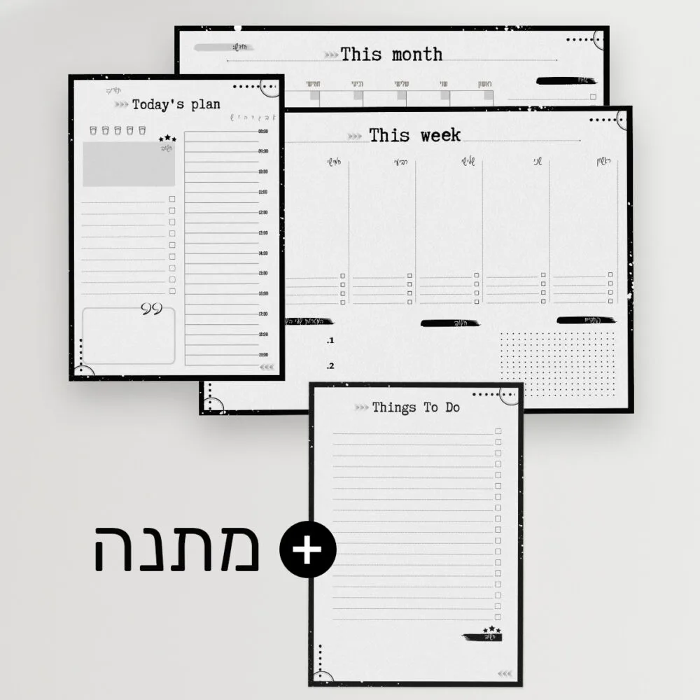 סט 3 לוחות לתכנון זמן | דגם ספייס