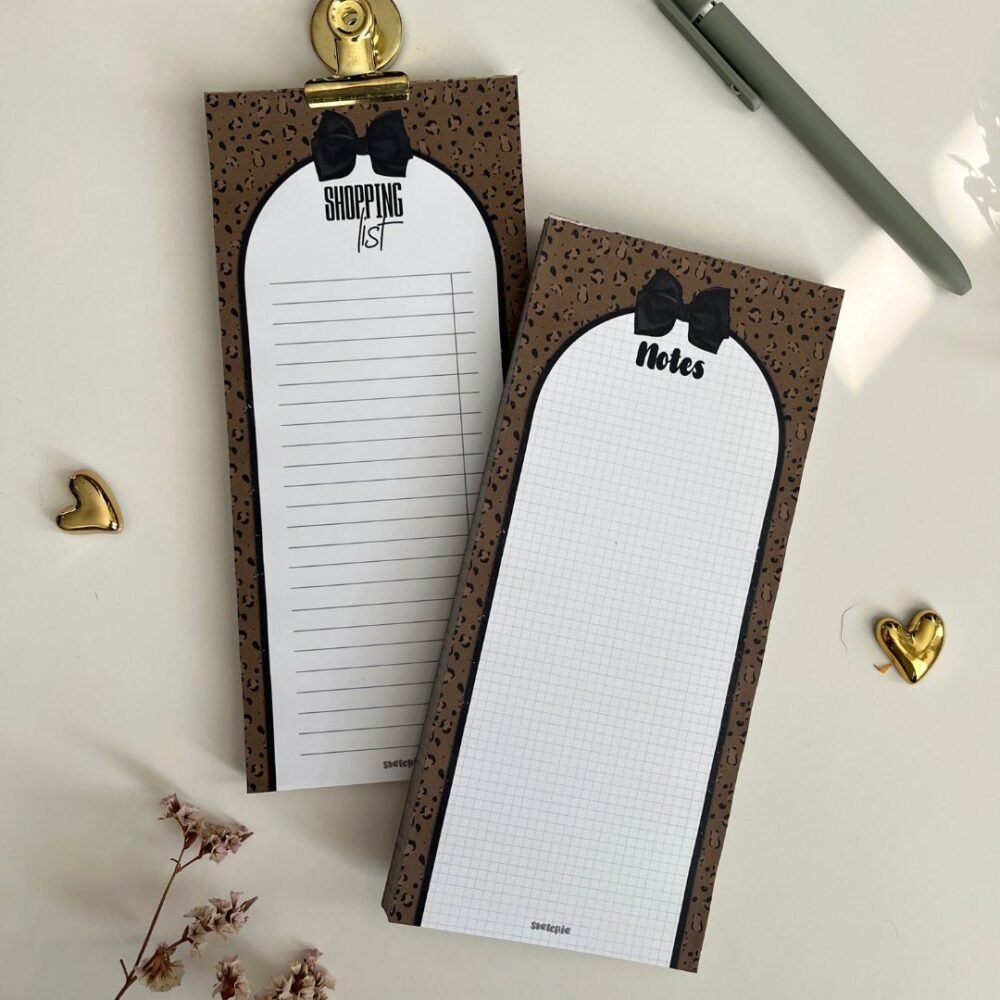 רשימת קניות ופתקים | צמד מנומר חום