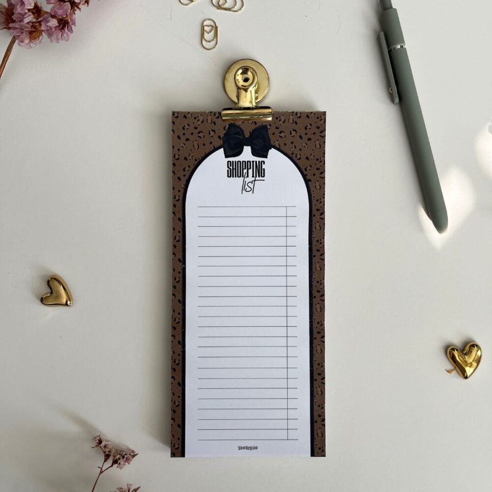 רשימת קניות מנומר חום | Shopping list