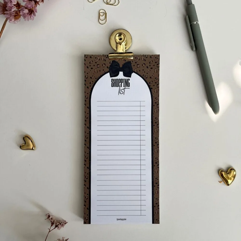 רשימת קניות מנומר חום | Shopping list